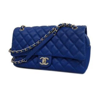 シャネル(CHANEL)の【4ea0086-g】シャネル ショルダーバッグ/マトラッセ/Wチェーン/キャビアスキン/ブルー/シルバー金具(ショルダーバッグ)