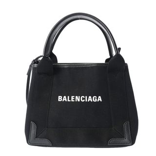 バレンシアガ(Balenciaga)のバレンシアガ  ネイビーカバス XS ハンドバッグ 黒/白(トートバッグ)