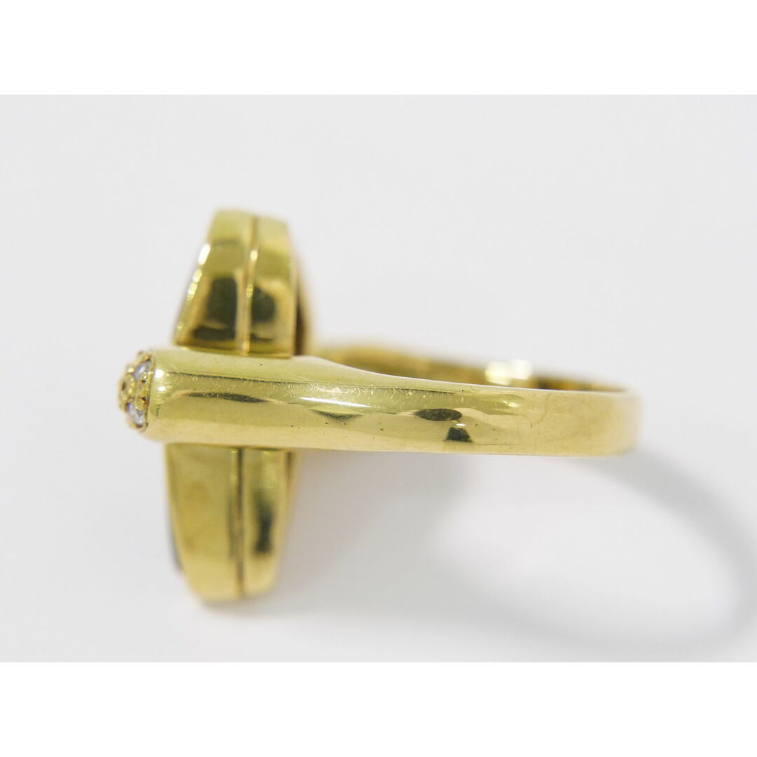 本物 ボルダーオパール ダイヤモンド 0.091ct K18 YG リング 本物 ボルダーオパール ダイヤモンド 0.091ct K18 YG リング