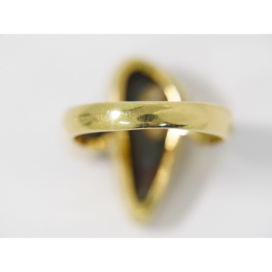 本物 ボルダーオパール ダイヤモンド 0.091ct K18 YG リング 本物 ボルダーオパール ダイヤモンド 0.091ct K18 YG リング