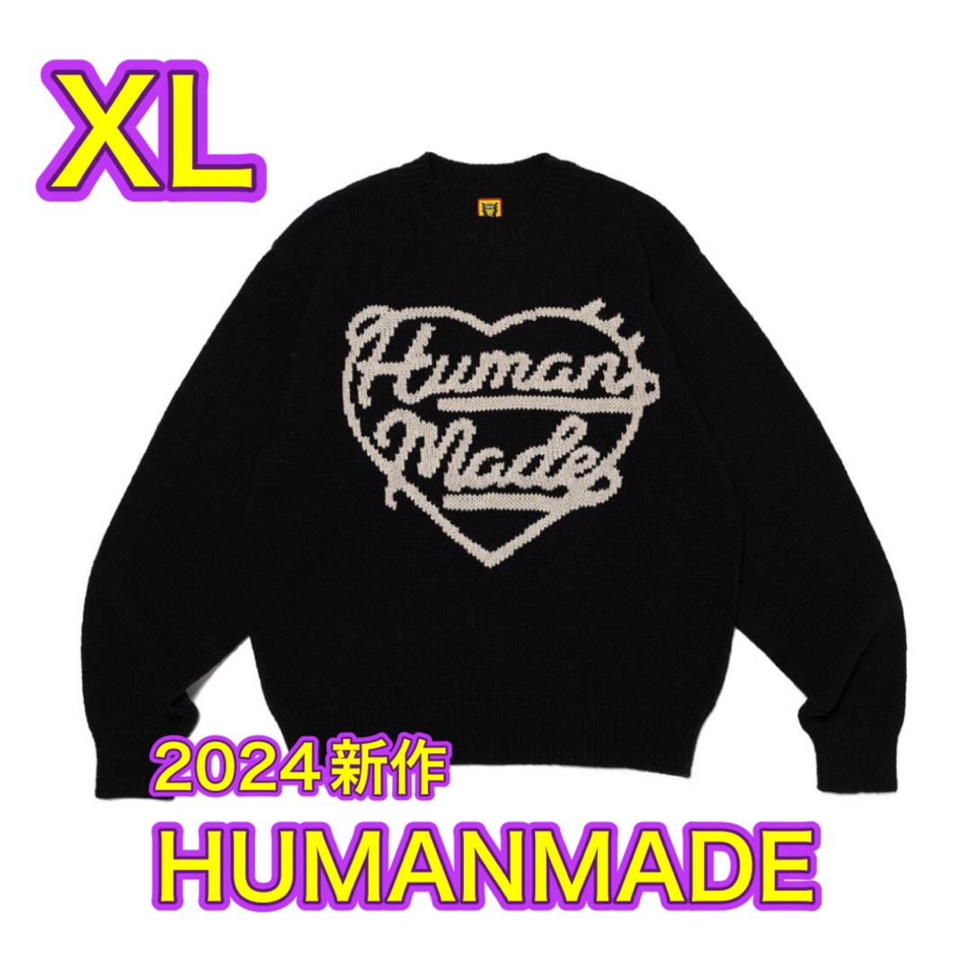 HUMAN MADE(ヒューマンメイド)のHUMANMADE ヒューマンメイド ニット ブラック XL メンズのトップス(ニット/セーター)の商品写真