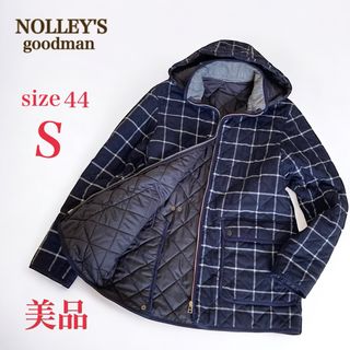 ノーリーズ(NOLLEY'S)のノーリーズグッドマン　中綿キルティング フード ジャケット　44　S　紺　高品質(ダウンジャケット)