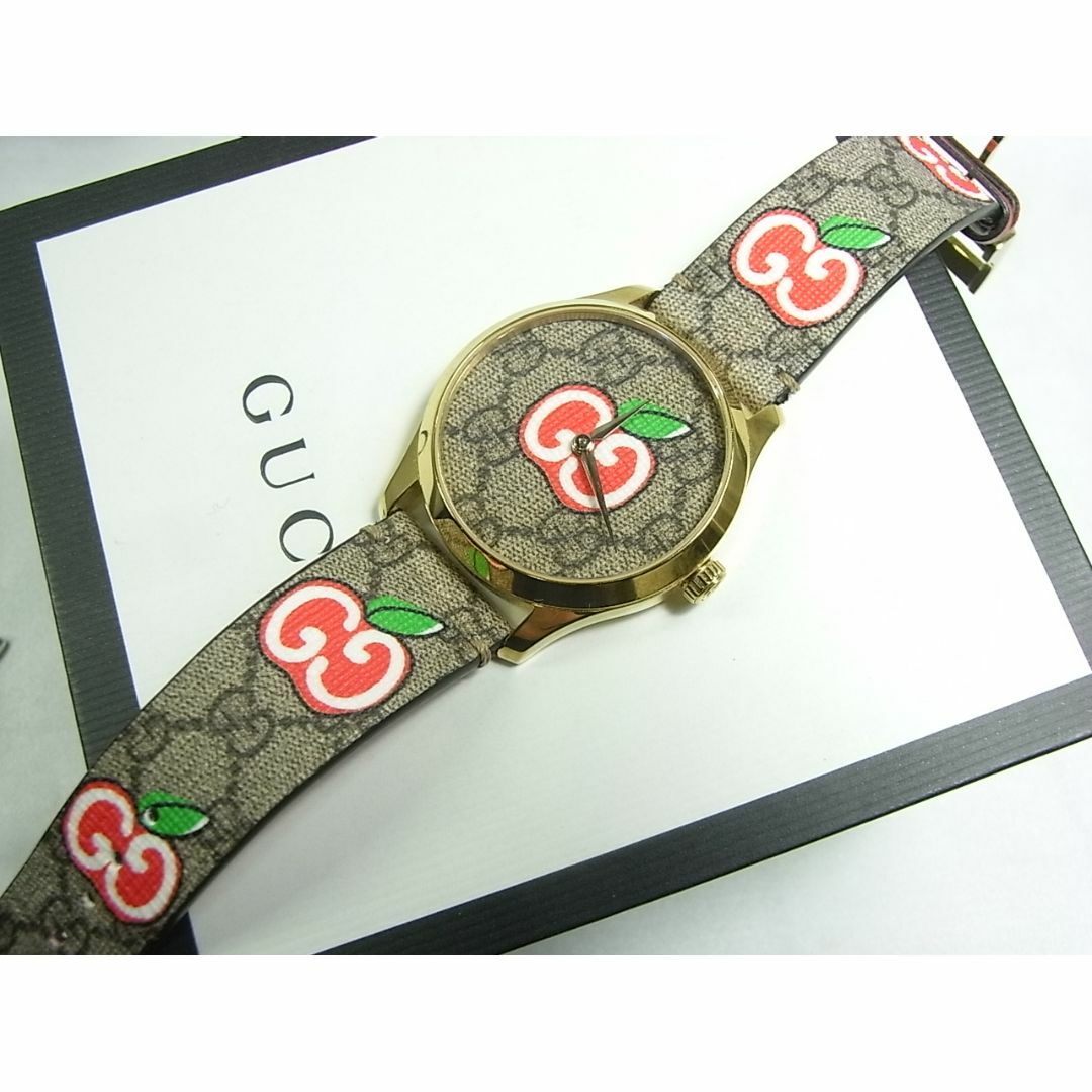Gucci - ◇正規品 グッチGG タイムレス 腕時計 GGｘアップル 型番126.4