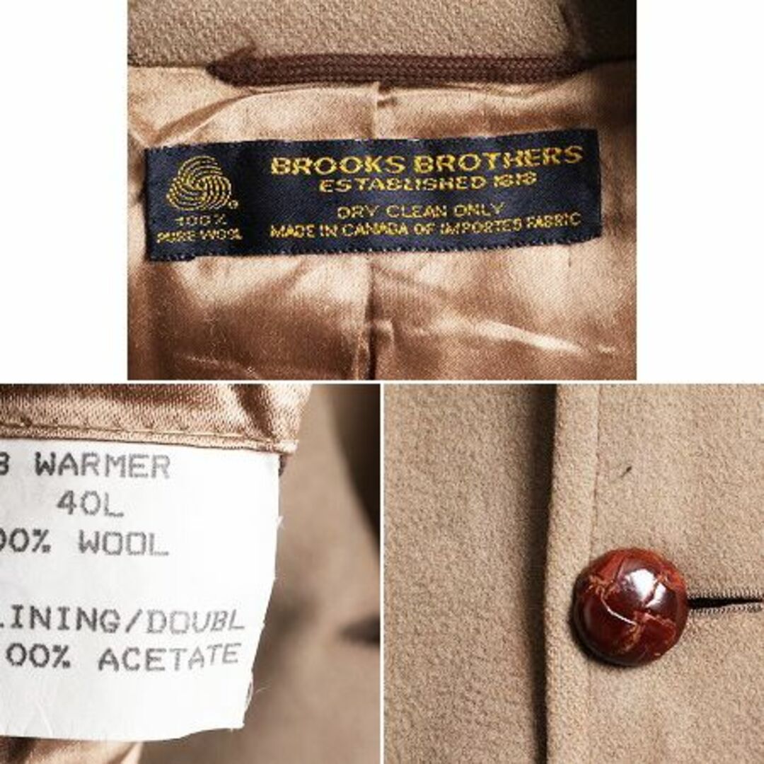 Brooks Brothers(ブルックスブラザース)の90s カナダ製 ブルックスブラザーズ ダブル チェスター ウール コート メンズ L / 90年代 オールド ロング ヘビーウェイト Brooks Brothers メンズのジャケット/アウター(チェスターコート)の商品写真