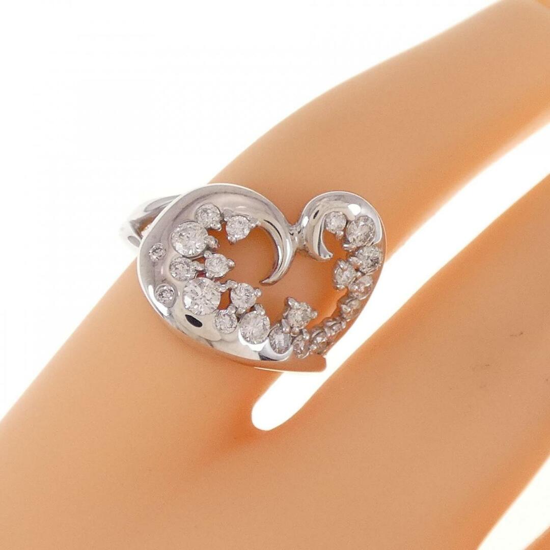 K18WG ハート ダイヤモンド リング 0.45CT レディースのアクセサリー(リング(指輪))の商品写真