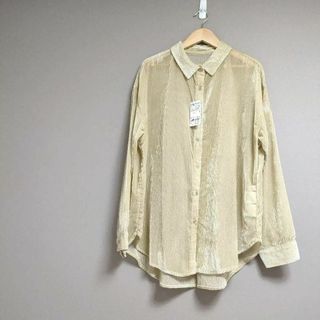 ドゥアルシーヴ(Doux archives)の新品♪Doux archives 透け感コーデュロイシャツ　光沢　ベージュ(シャツ/ブラウス(長袖/七分))