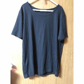 シマムラ(しまむら)のしまむら　リブニット　黒　値札なし未使用(Tシャツ(半袖/袖なし))