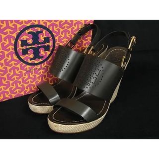 トリーバーチ(Tory Burch)の■新品■未使用■ TORY BURCH トリーバーチ レザー ウェッジソール サンダル サイズ 9 (約26.0cm) 靴 シューズ ブラウン系 AU5183(ハイヒール/パンプス)