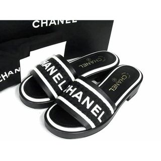 シャネル(CHANEL)の■極美品■ CHANEL シャネル ココマーク ロゴ キャンバス×レザー サンダル サイズ 36 (約23.0cm) 靴 シューズ ブラック系 AV3791(ハイヒール/パンプス)