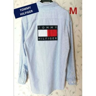 トミーヒルフィガー(TOMMY HILFIGER)のTOMMY HILFIGER ストライプ柄 長袖シャツ ライトブルー＆ホワイト(シャツ)