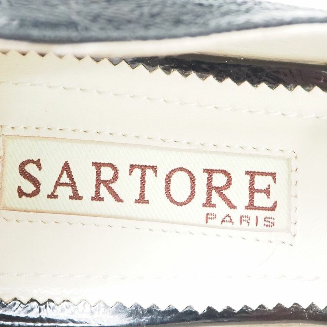 SARTORE(サルトル)の美品 SARTORE サルトル INTER CHAUSSURES スクエアトウ ヒールアップ ローファー 35(22.5cm) パンプス レディース AM5148C  レディースの靴/シューズ(ローファー/革靴)の商品写真