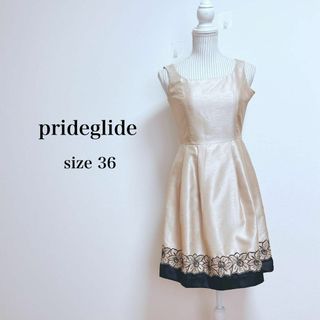 prideglide - プライドグライド　ノースリーブドレス　ワンピース【36】光沢感　タック入り