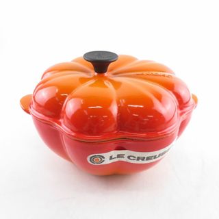 ルクルーゼ(LE CREUSET)の美品 Le Creuset ルクルーゼ パンプキン 両手鍋 ホーロー 料理 調理 SY7771C (鍋/フライパン)