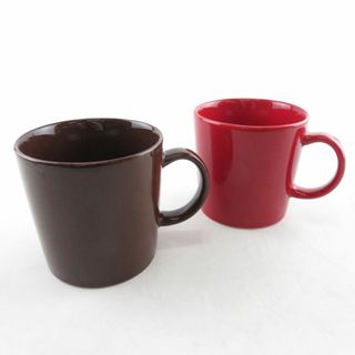 イッタラ(iittala)の美品 iittala イッタラ ティーマ マグカップ 2点 セット レッド/ブラウン 赤 茶 北欧 SU5008H (グラス/カップ)