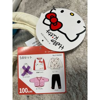 ハローキティ(ハローキティ)のハローキティ　しまむら　福袋　4点　100サイズ　新品未使用(Tシャツ/カットソー)