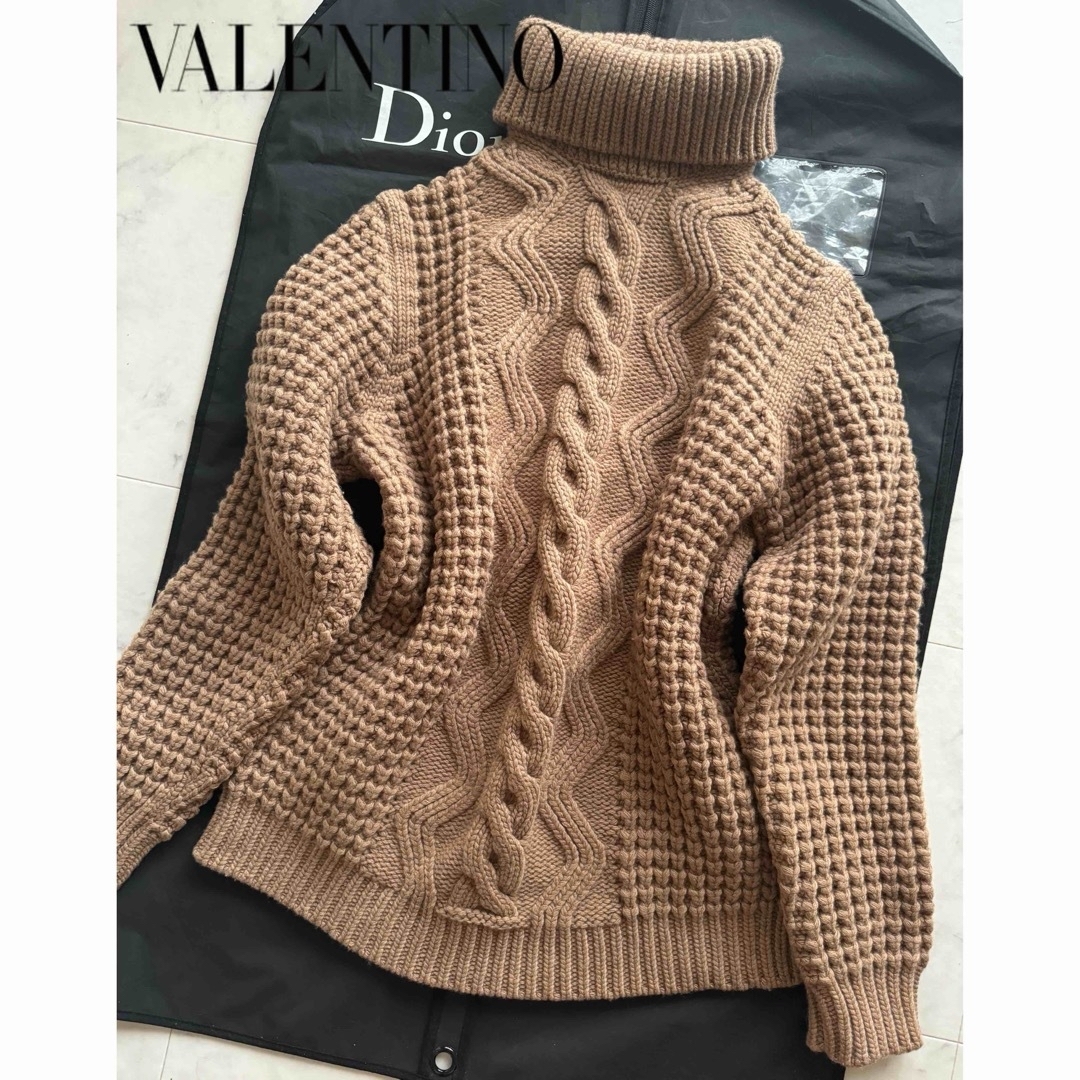 VALENTINO ヴィンテージ イタリア製 モックネックケーブルニットセーター