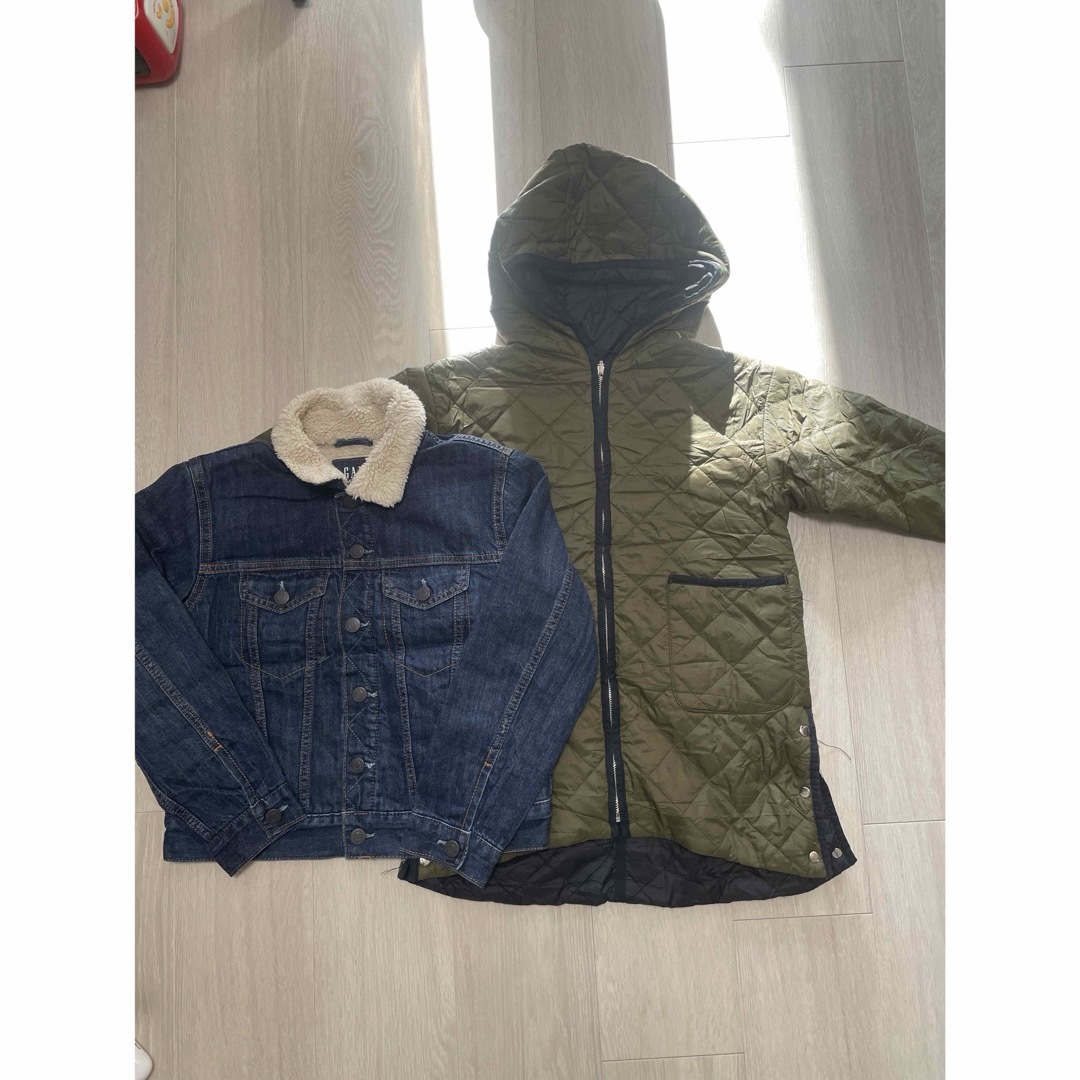 GAP Kids(ギャップキッズ)の2枚セットZARA GAP kidsキッズ中綿中ボアジャケットコートリバーシブル キッズ/ベビー/マタニティのキッズ服男の子用(90cm~)(ジャケット/上着)の商品写真