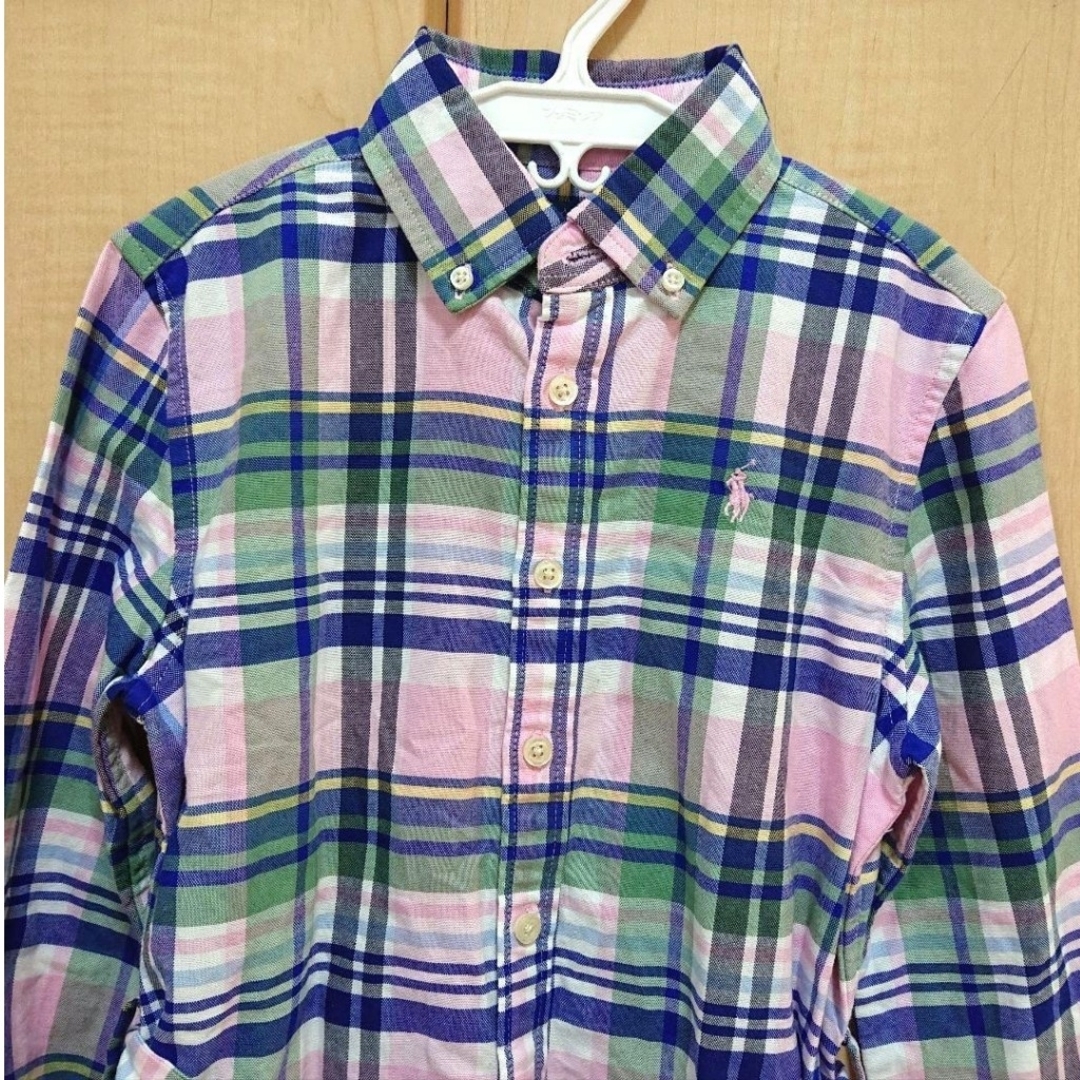 POLO RALPH LAUREN(ポロラルフローレン)の【新品】ポロラルフローレン 長袖 シャツ ワンピース チェック 130 キッズ/ベビー/マタニティのキッズ服女の子用(90cm~)(ワンピース)の商品写真