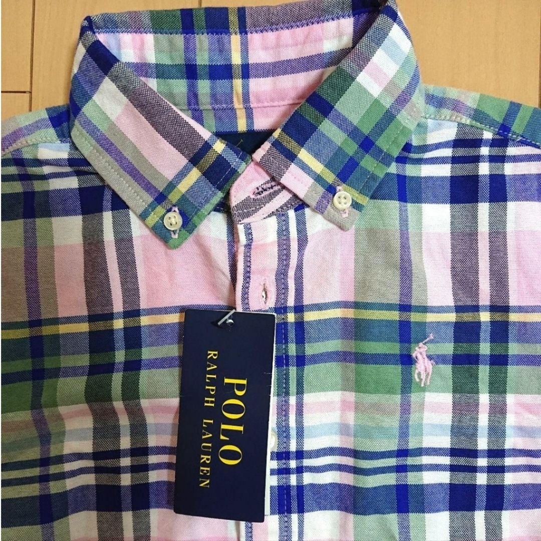 POLO RALPH LAUREN(ポロラルフローレン)の【新品】ポロラルフローレン 長袖 シャツ ワンピース チェック 130 キッズ/ベビー/マタニティのキッズ服女の子用(90cm~)(ワンピース)の商品写真