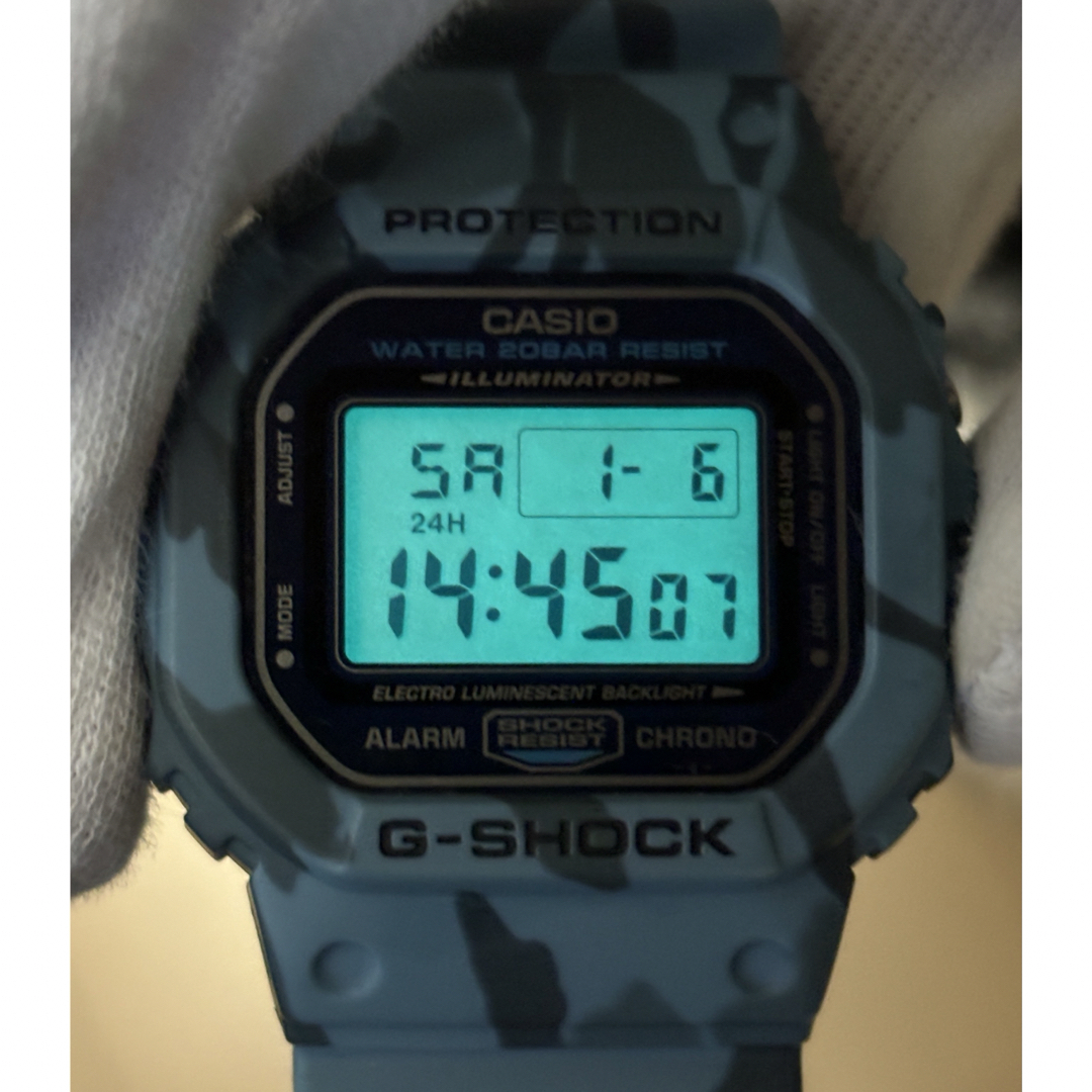 G-SHOCK(ジーショック)のG-SHOCK/ビンテージ/スピード/DW-5600/迷彩/ブルー/ミリタリー メンズの時計(腕時計(デジタル))の商品写真