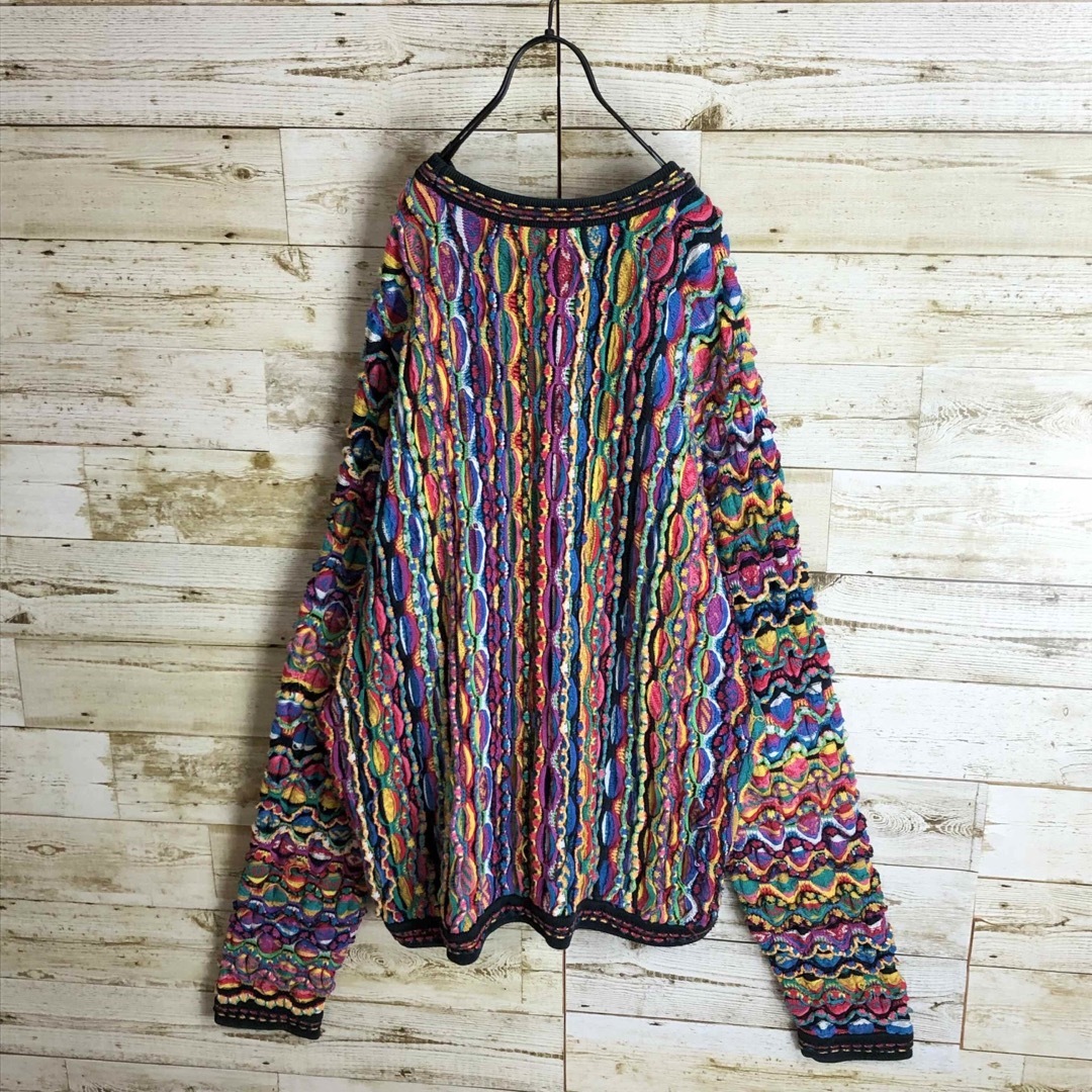 COOGI(クージー)のcoogi クージー 立体 編込み 3Dニット セーター マルチカラー 総柄 メンズのトップス(ニット/セーター)の商品写真