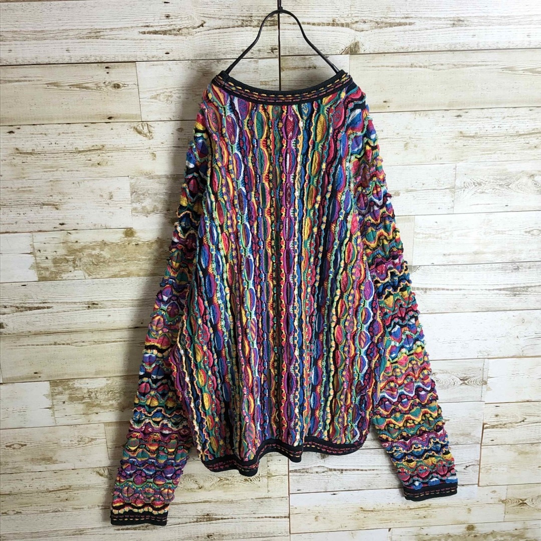 COOGI(クージー)のcoogi クージー 立体 編込み 3Dニット セーター マルチカラー 総柄 メンズのトップス(ニット/セーター)の商品写真