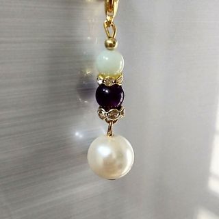 1点もの＊ハンドメイド＊精神面をサポート✩.*˚天然石お守りチャーム(チャーム)