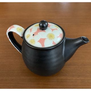 ティーポット　急須　陶器　ツートン　こし器付　美品(食器)