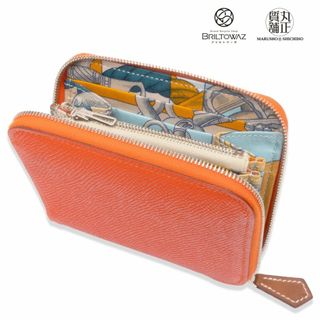 エルメス(Hermes)のエルメス アザップ コンパクト シルクイン Della Cavalleria 2016年 エプソン オレンジポピー（推定）X刻印 コンパクト財布 デッラ・カヴァッレリア HERMES レディース【未使用品】【丸正質舗】【ブリルトワーゼ】【質屋】(M212104h)(財布)