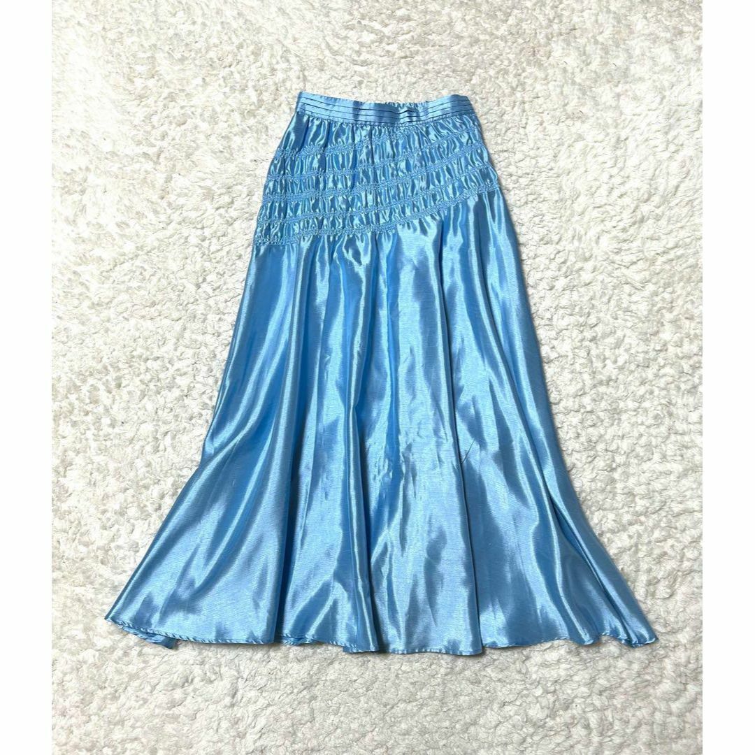 METALLIC SHIRRING SKIRT ameri vintage