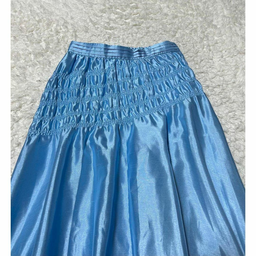 METALLIC SHIRRING SKIRT ameri vintage