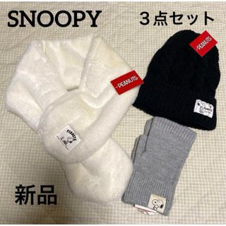 スヌーピー(SNOOPY)のSNOOPY  冬小物　３点セット　新品(セット/コーデ)