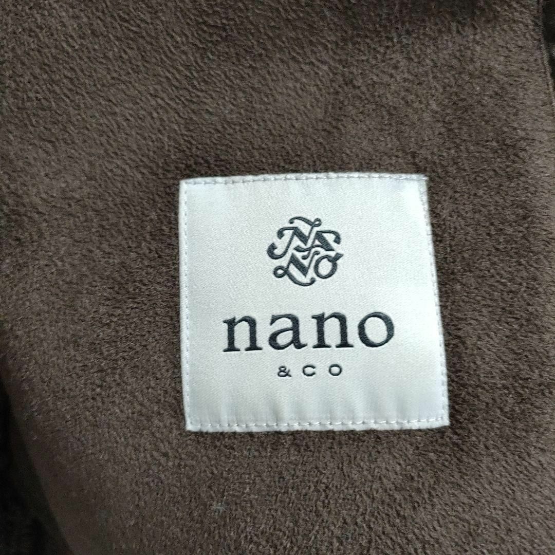 nano・universe(ナノユニバース)のnano &co　ブラウンボアコート　36 ノーカラーコート　ナノユニバース レディースのジャケット/アウター(毛皮/ファーコート)の商品写真