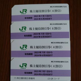 ジェイアール(JR)のJR東日本　株主優待4枚(鉄道乗車券)