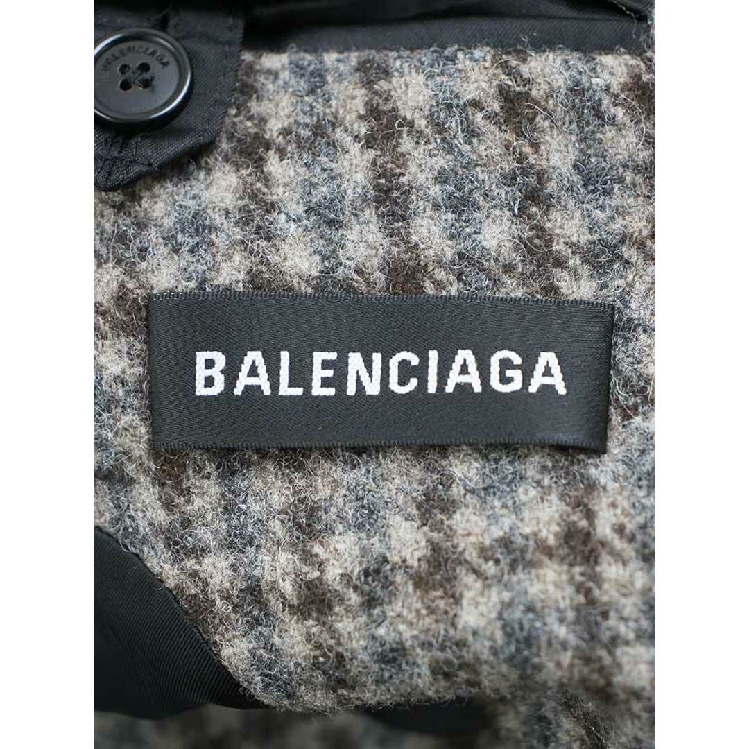 Balenciaga(バレンシアガ)のBALENCIAGA バレンシアガ 18AW チェック ダブルブレストウールコート 534053 TBU13 グレー 42 メンズのジャケット/アウター(その他)の商品写真
