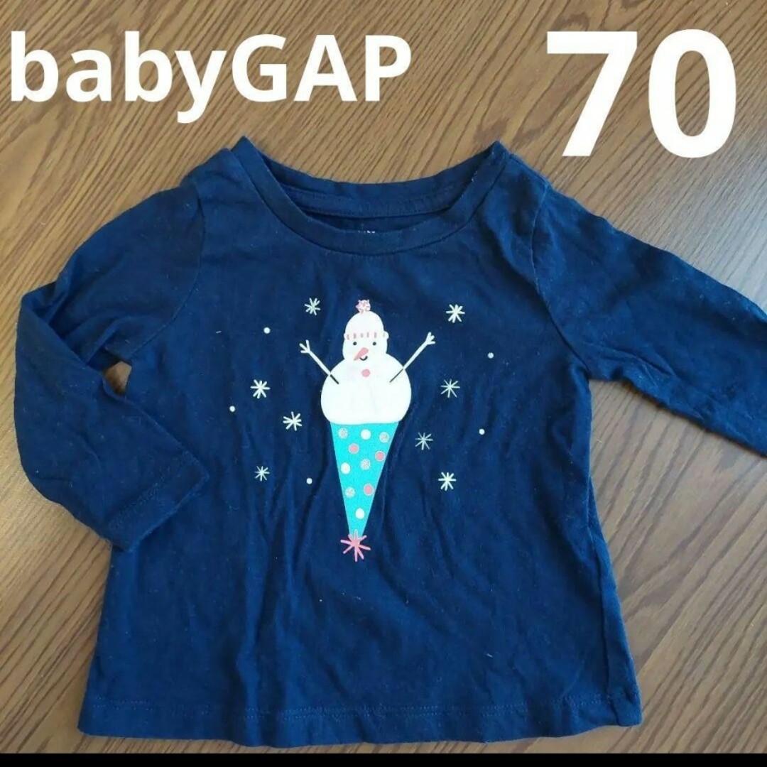 babyGAP(ベビーギャップ)のbabyGAP トップス 70cm  6-12m 雪だるま スノーマンアイス長袖 キッズ/ベビー/マタニティのベビー服(~85cm)(シャツ/カットソー)の商品写真
