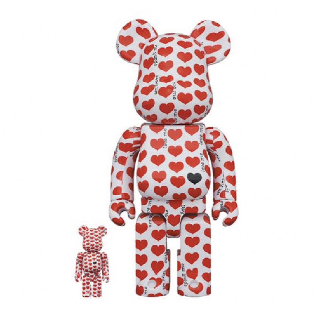 MEDICOM TOY - Bearbrick White Heart 100% & 400%ベアブリック