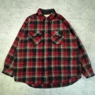 ウールリッチ(WOOLRICH)のWool Rich　ヘビーネルシャツ　袖コーデュロイ　古着　レッド　2XL(シャツ)