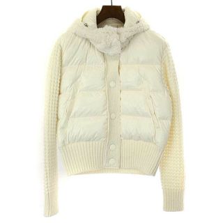 モンクレール(MONCLER)のMONCLER モンクレール CARDIGAN TRICOT ローゲージフーデッドダウン カーディガン H20939B00029 M2274 ホワイト S(カーディガン)