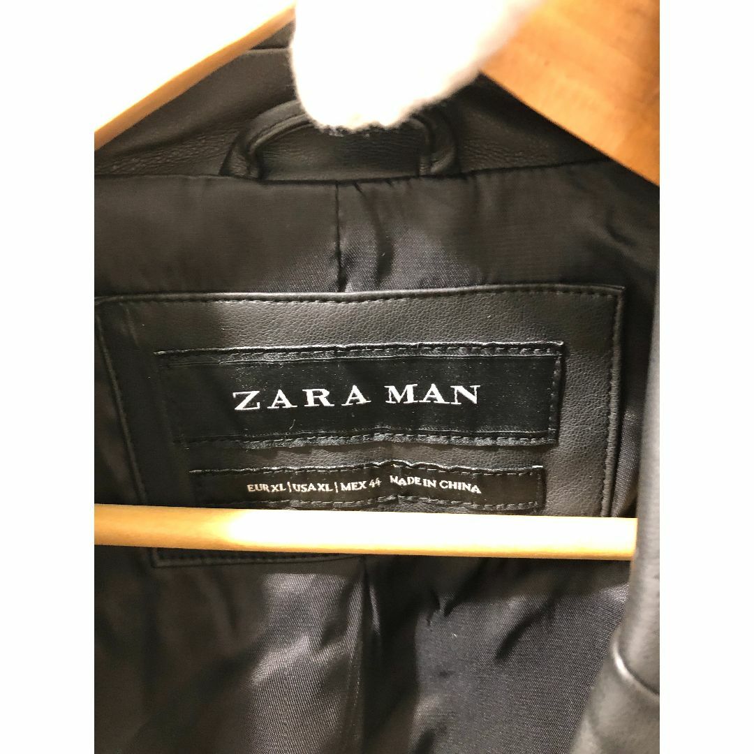 301060● ZARA フェイクレザー チェスター コート XL