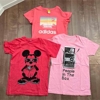 アディダス(adidas)の暖色系　Tシャツ　3枚セット　ピンク　adidas ミッキー(Tシャツ(半袖/袖なし))