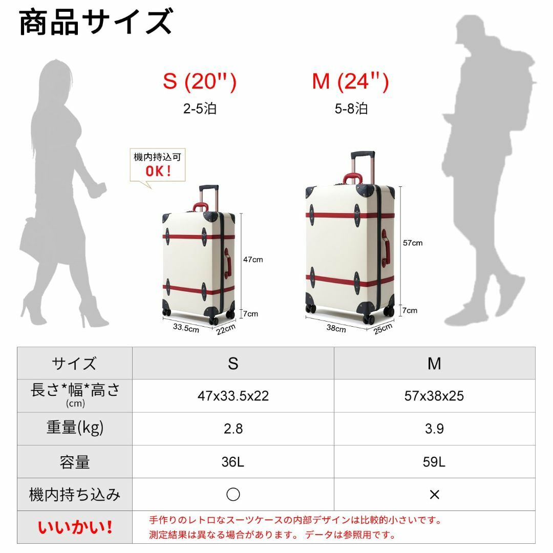 その他[NZBZ] ミュートスピンナーホイール付きのレトロなキャリーケース、おしゃれト