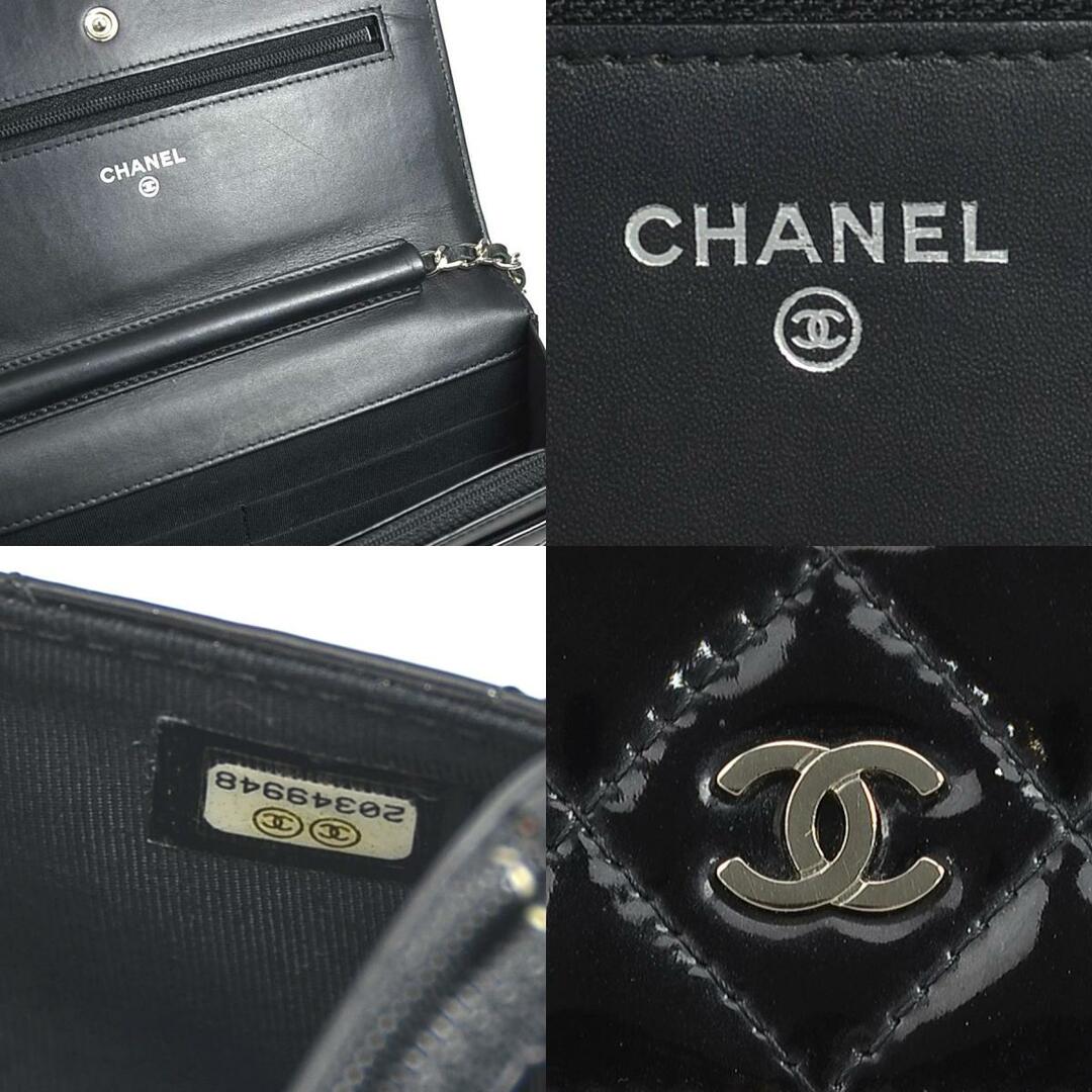 CHANEL(シャネル)のシャネル CHANEL ウォレットチェーン マトラッセ パテントレザー/メタル ブラック/シルバー レディース 送料無料【中古】 e57761f メンズのファッション小物(ウォレットチェーン)の商品写真