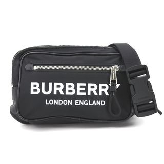 バーバリー BURBERRY ボディバッグ ナイロン ブラック/ホワイト ユニセックス 送料無料【中古】 e57765a