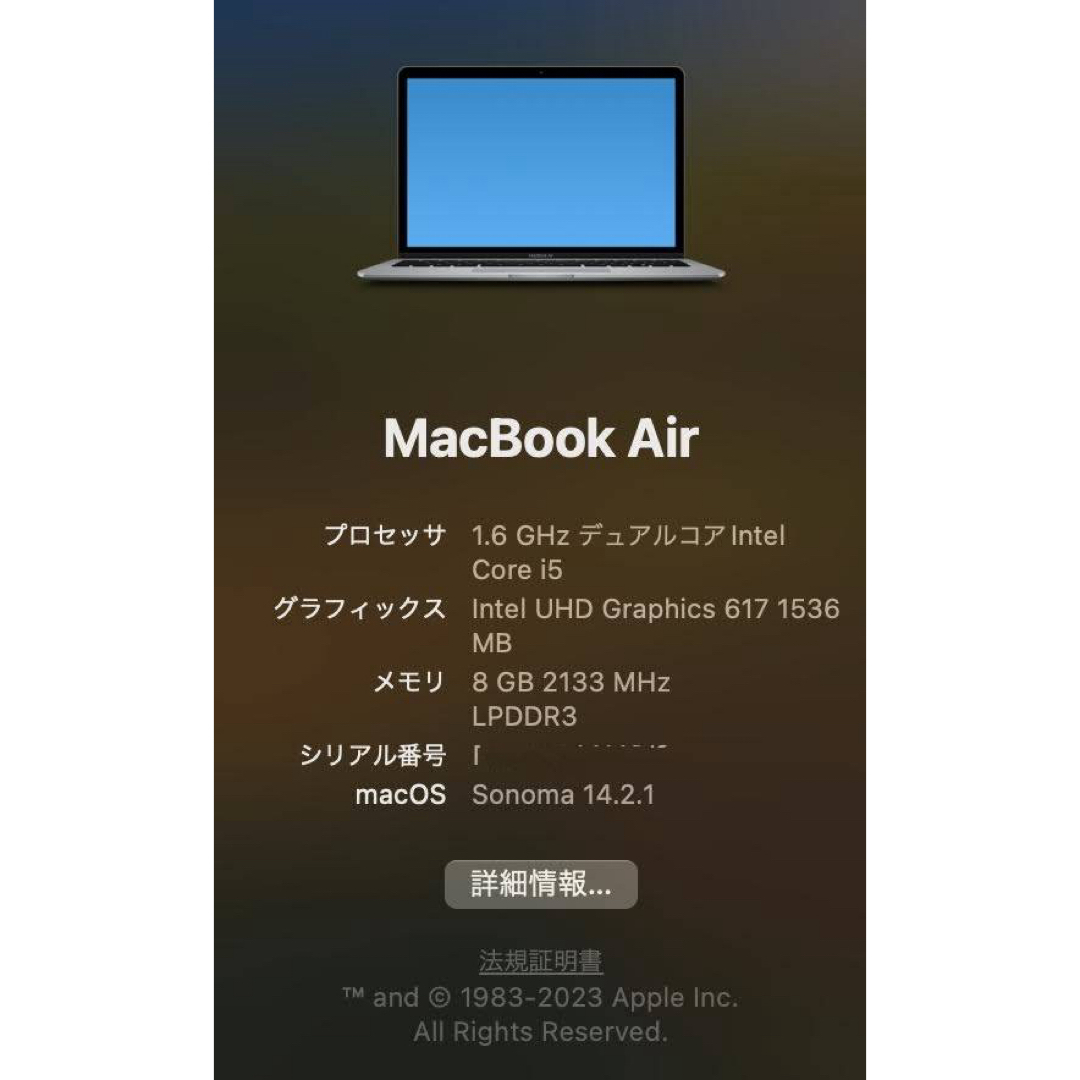 Apple(アップル)のAPPLE MacBook Air MACBOOK AIR MVFH2J/A スマホ/家電/カメラのPC/タブレット(ノートPC)の商品写真