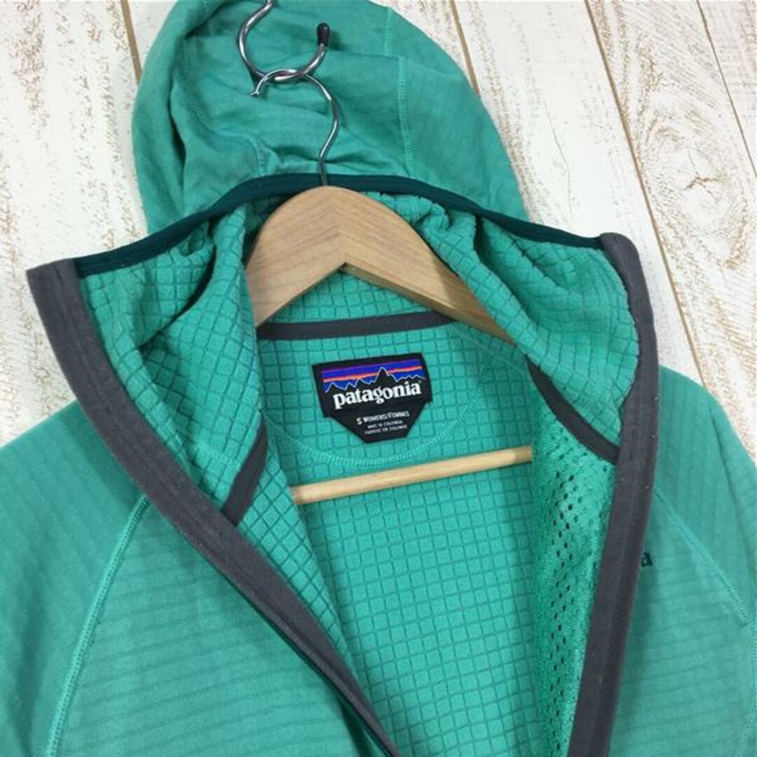 patagonia(パタゴニア)のWOMENs S  パタゴニア R1 フーディ R1 HOODY レギュレーター ポーラテック パワーグリッド フリース ジャケット プルオーバー PATAGONIA 40076 AQST グリーン系 レディースのファッション小物(その他)の商品写真