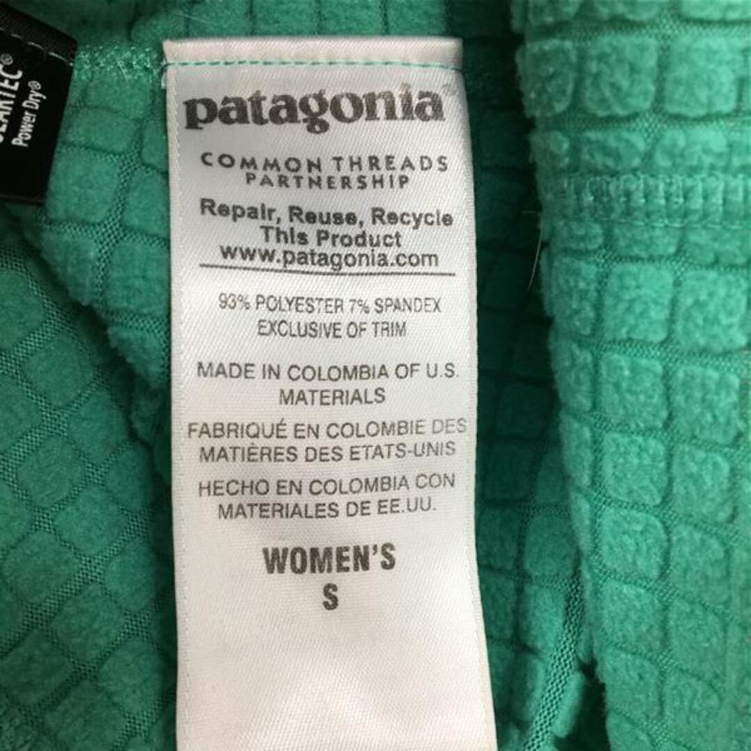 patagonia(パタゴニア)のWOMENs S  パタゴニア R1 フーディ R1 HOODY レギュレーター ポーラテック パワーグリッド フリース ジャケット プルオーバー PATAGONIA 40076 AQST グリーン系 レディースのファッション小物(その他)の商品写真