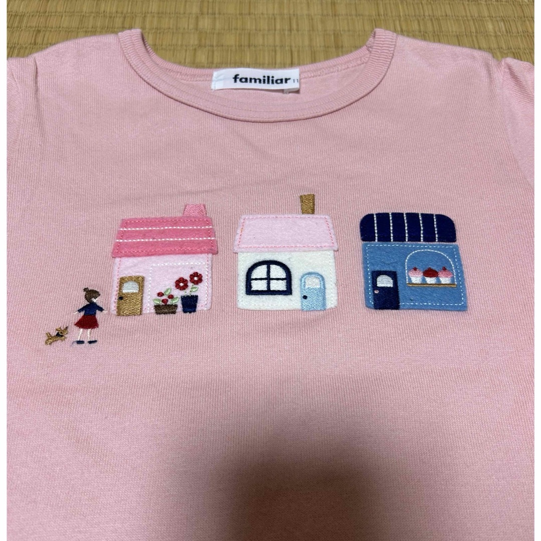 familiar(ファミリア)のご専用！ファミリア　ベスト、ネイビーチェックワンピース、ピンクお家ロングＴシャツ キッズ/ベビー/マタニティのキッズ服女の子用(90cm~)(ニット)の商品写真