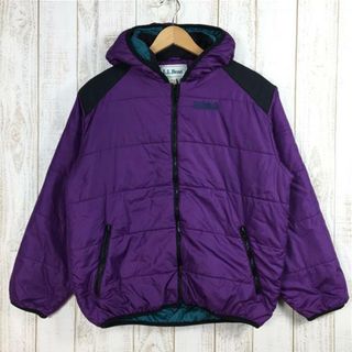 エルエルビーン(L.L.Bean)のKIDs XL  エルエルビーン 1990s プリマロフト インサレーション フーディ Primaloft insulation Hoody ジャケット MENs S相当 ビンテージ 生産終了モデル 入手困難 LLBEAN Purple / Teal パープル系(その他)