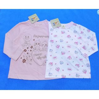 アンパンマン(アンパンマン)の新品　90cm　アンパンマン　それいけ！長袖トレーナーと長袖Tシャツ2枚セット(Tシャツ/カットソー)